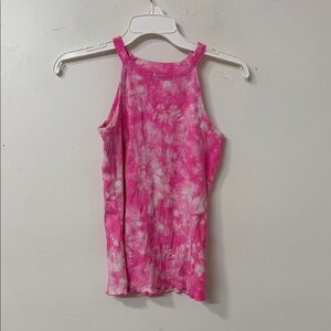 Cat & Jack Pink and White Tie-Dye Tank Top